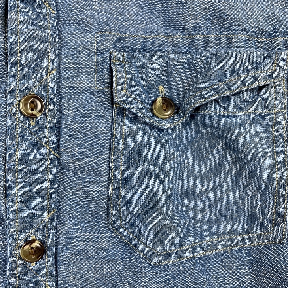 The North Face Shirt Mens Medium Blue Chambray Short Sleeve‎ Outdoor Button Up - Picture 9 of 10